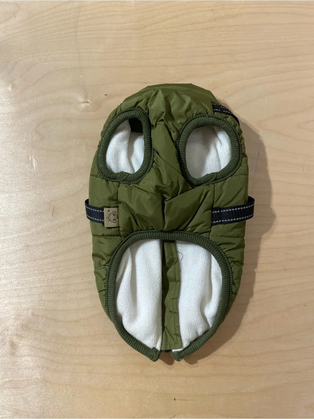 V.PET.B.R Olive Green Quilted Dog Harness Jacket Large (SU)